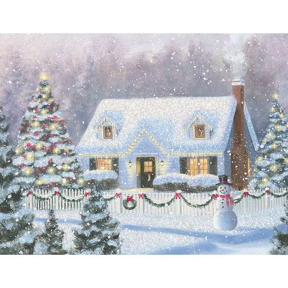 Idyllic Winter House Holiday Card Set | Paper Source