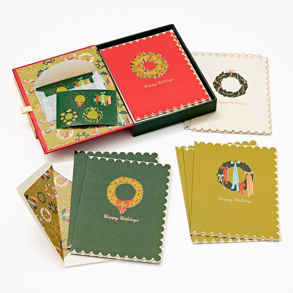 Christmas Colorful Wreath Stationery Set