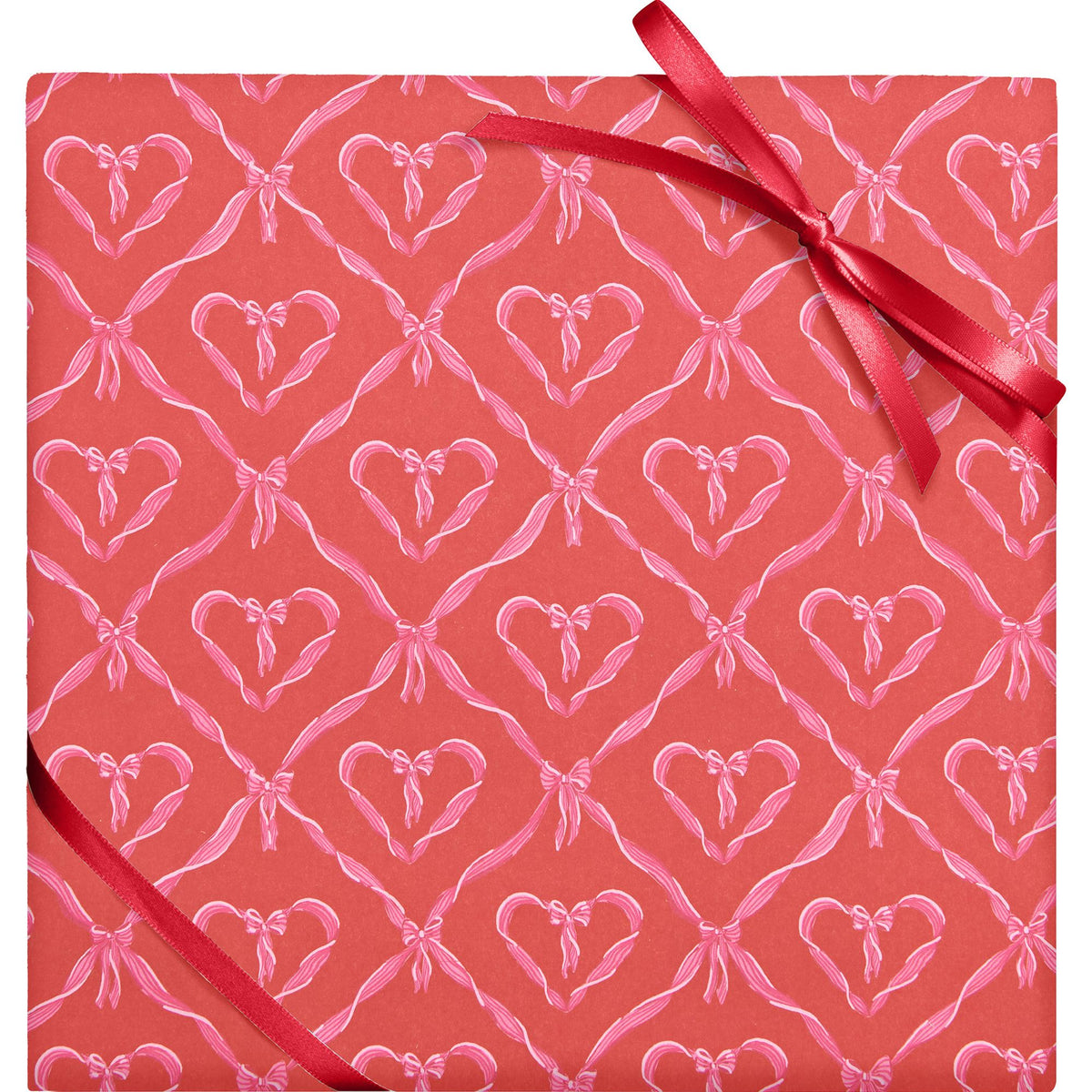 Ribbon Hearts Flat Wrap | Paper Source