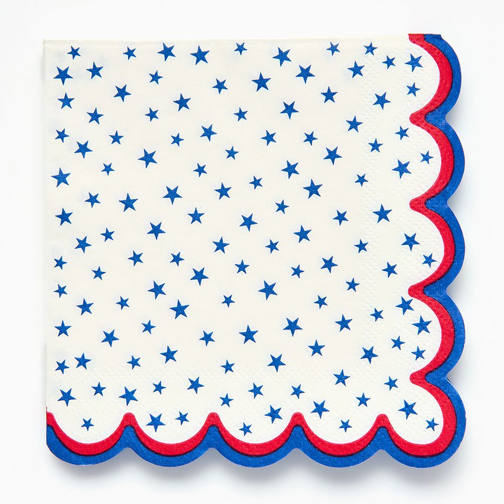 Stars Scalloped Cocktail Napkins