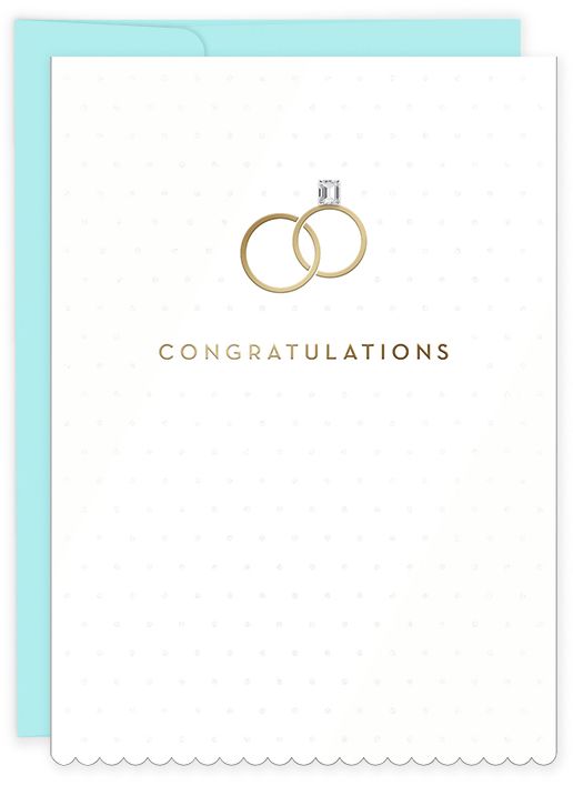 Embellished Rings Wedding Card