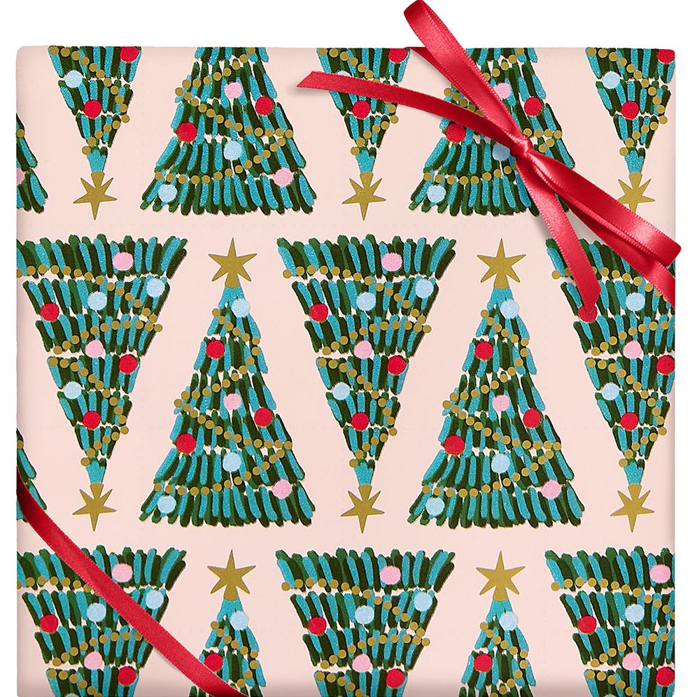 Continuous File Sticker Festive Trees Continuous Roll Wrap | Paper Source
