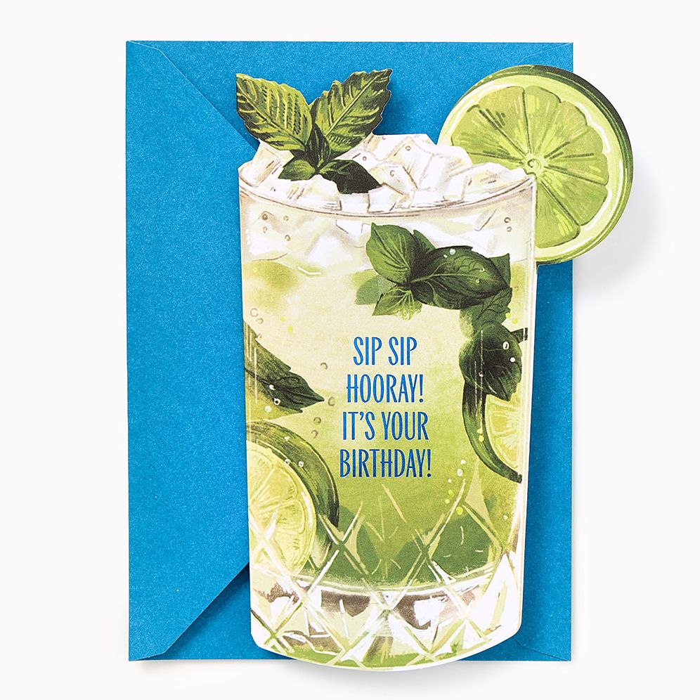 Sip Sip Hooray Embellished Birthday Card