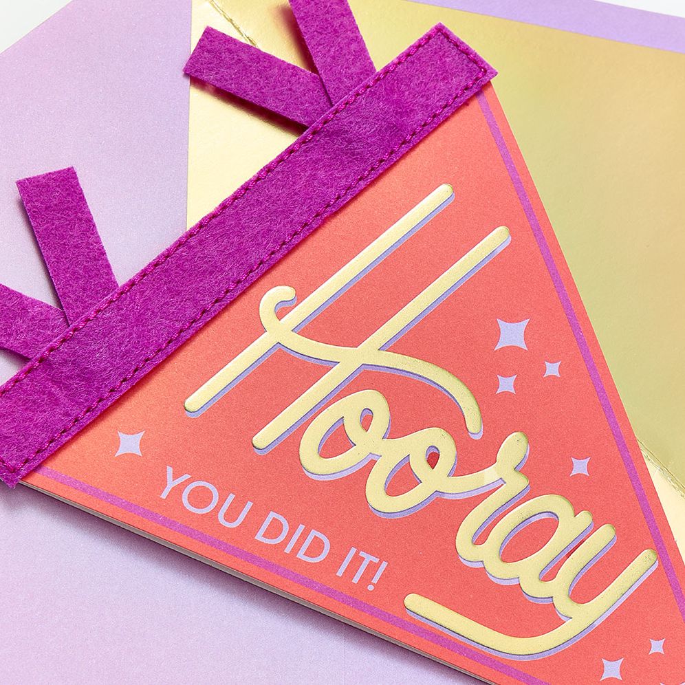 Hooray You Did It Embellished Congratulations Card