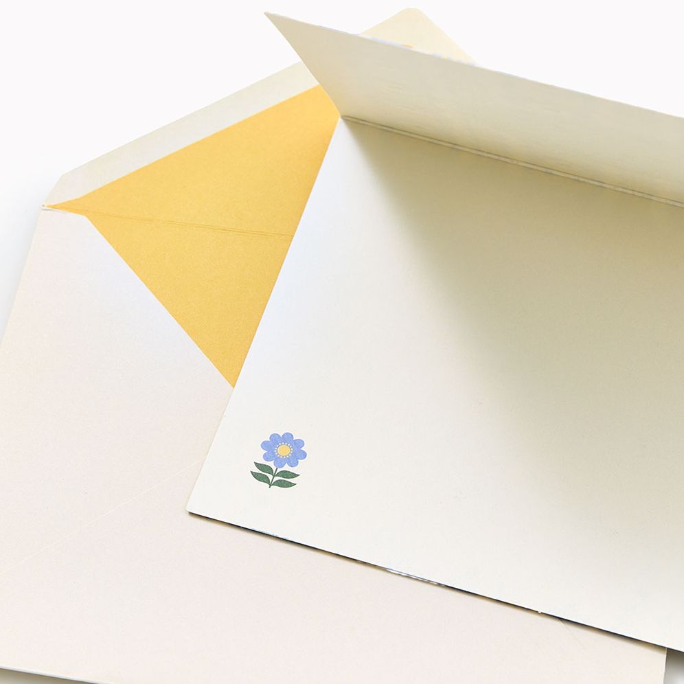 Floral Bow Embellished Thank You Card