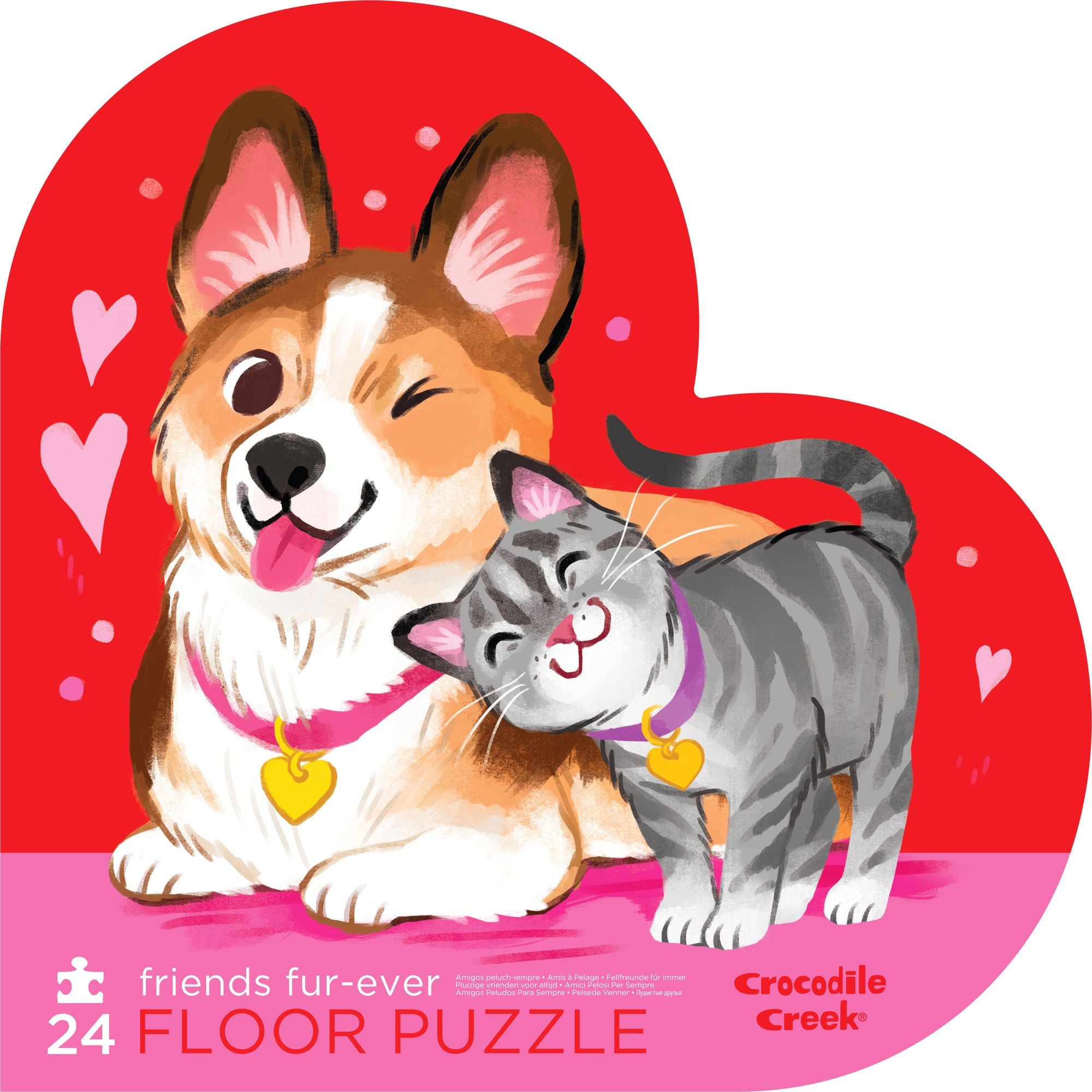 Friends Furever 36 Piece Floor Puzzle in Heart Shaped Box | Paper