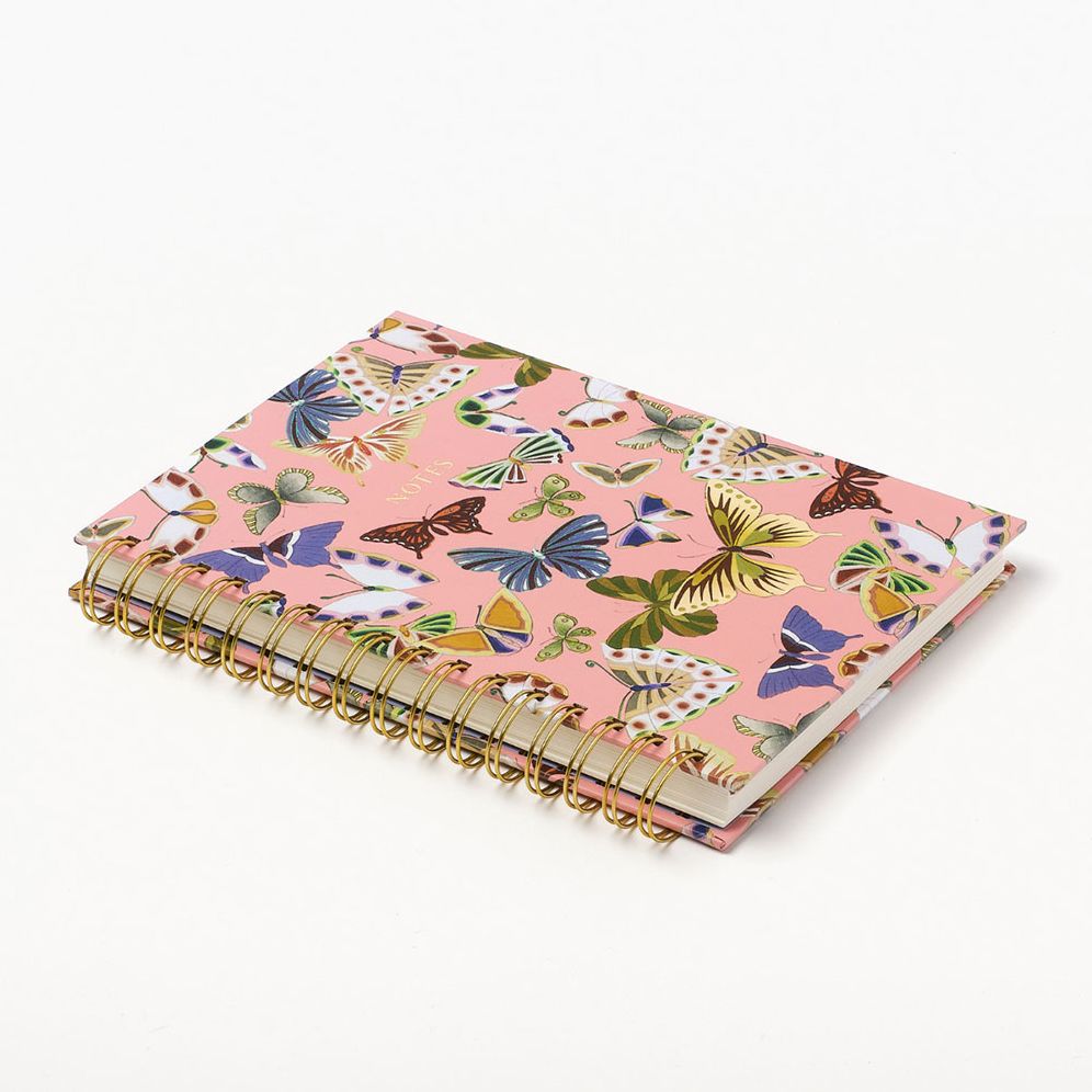 Butterfly Pink Notes Spiral Notebook