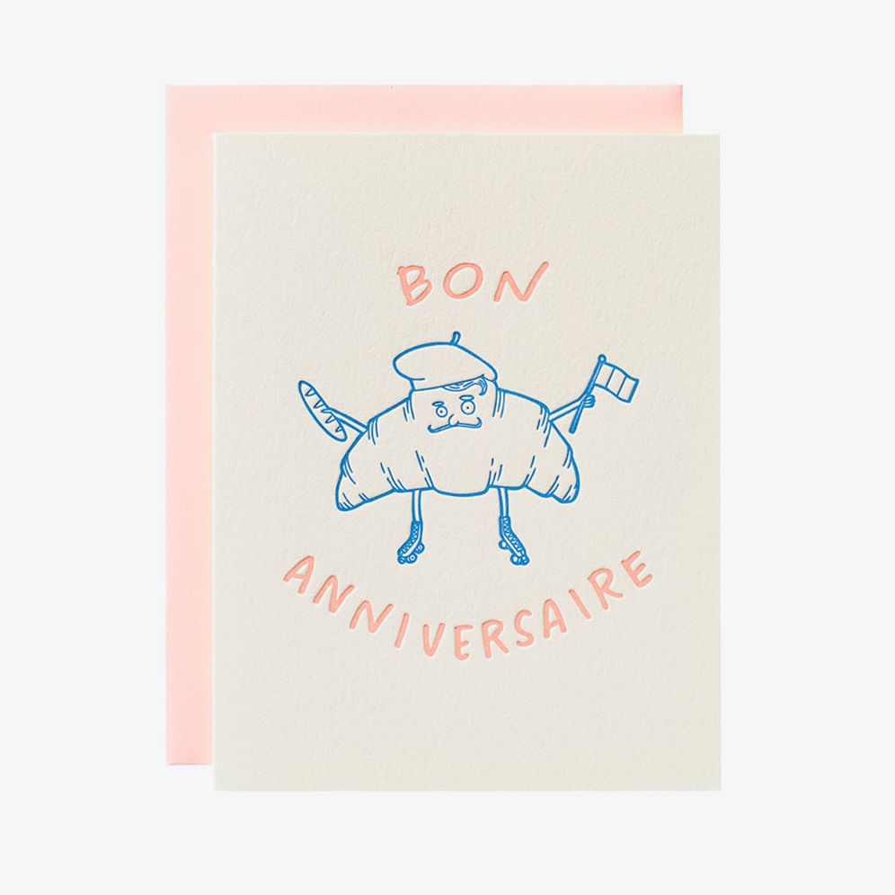 Bon Anniversarie Croissant Birthday Card