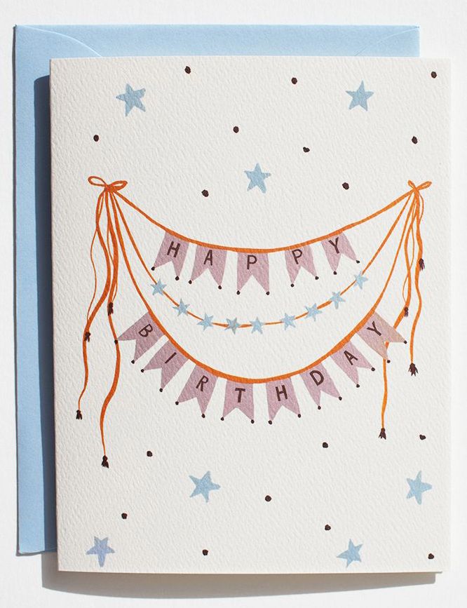 Bunting Banner Happy Birthday Card