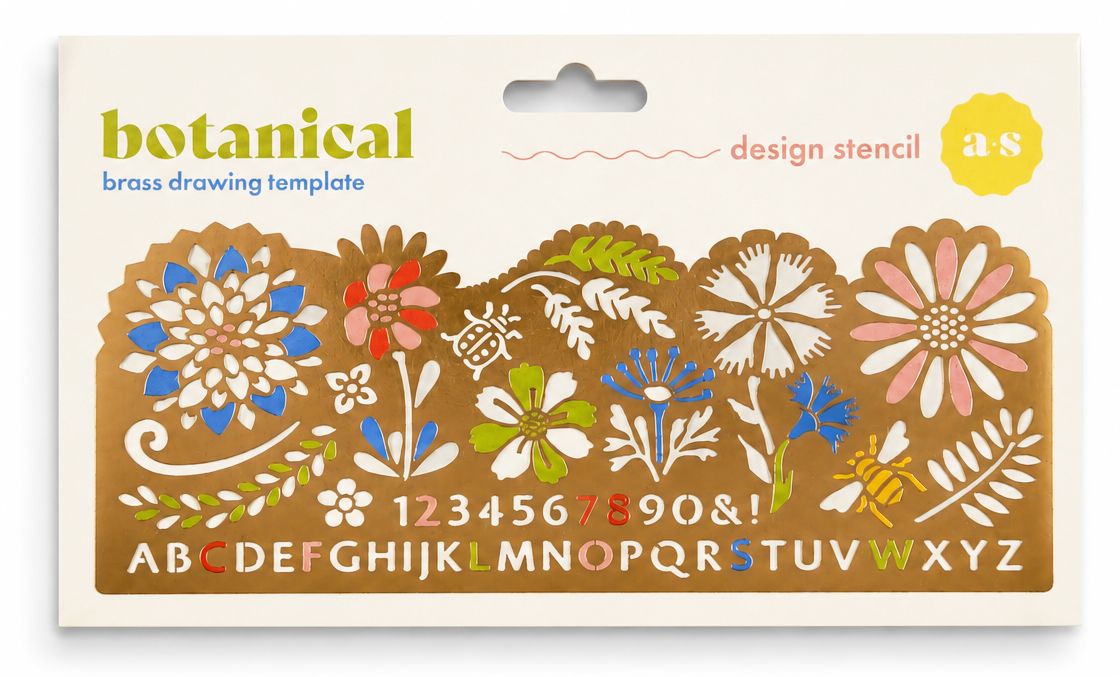 Botanical Design Stencil - Drawing Template