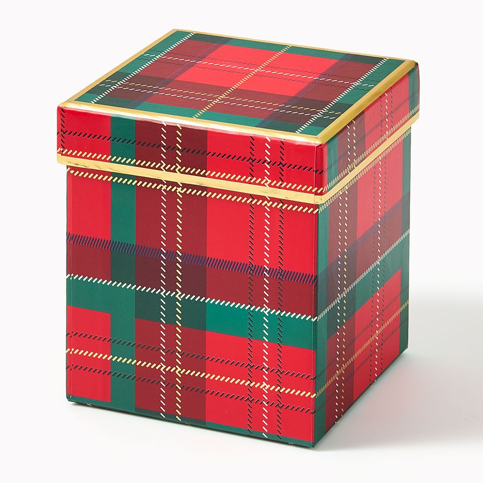 SQUARE Holiday Plaid Gift Box
