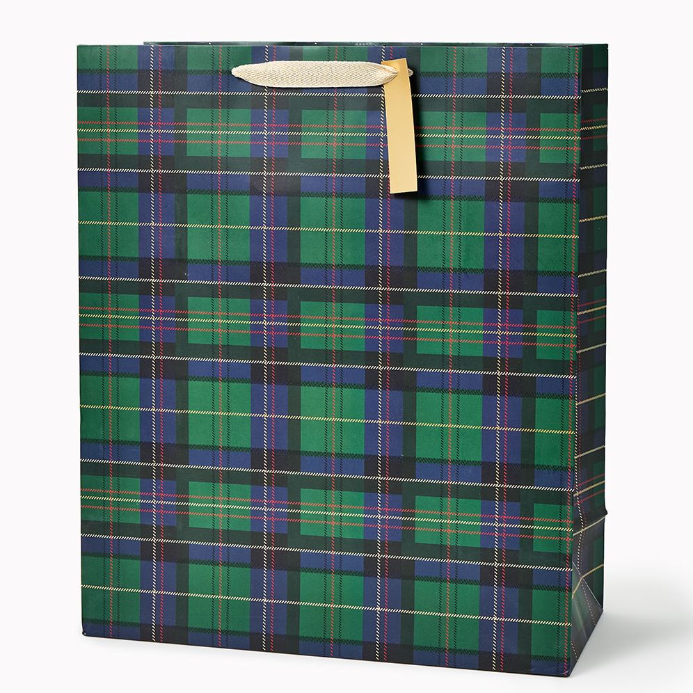Green Holiday Plaid Extra Large Gift Bag