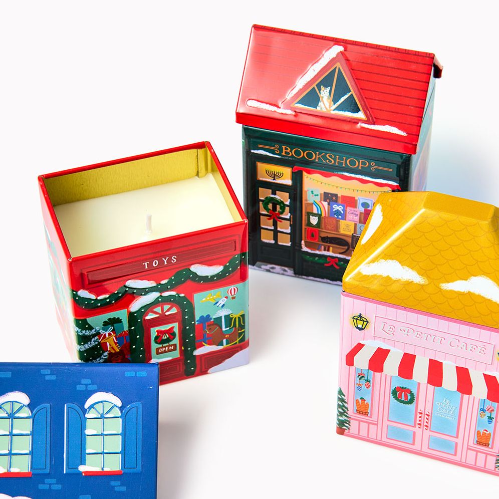 B&N Exclusive Holiday Village Tin Candles - Set of 3 | Paper Source