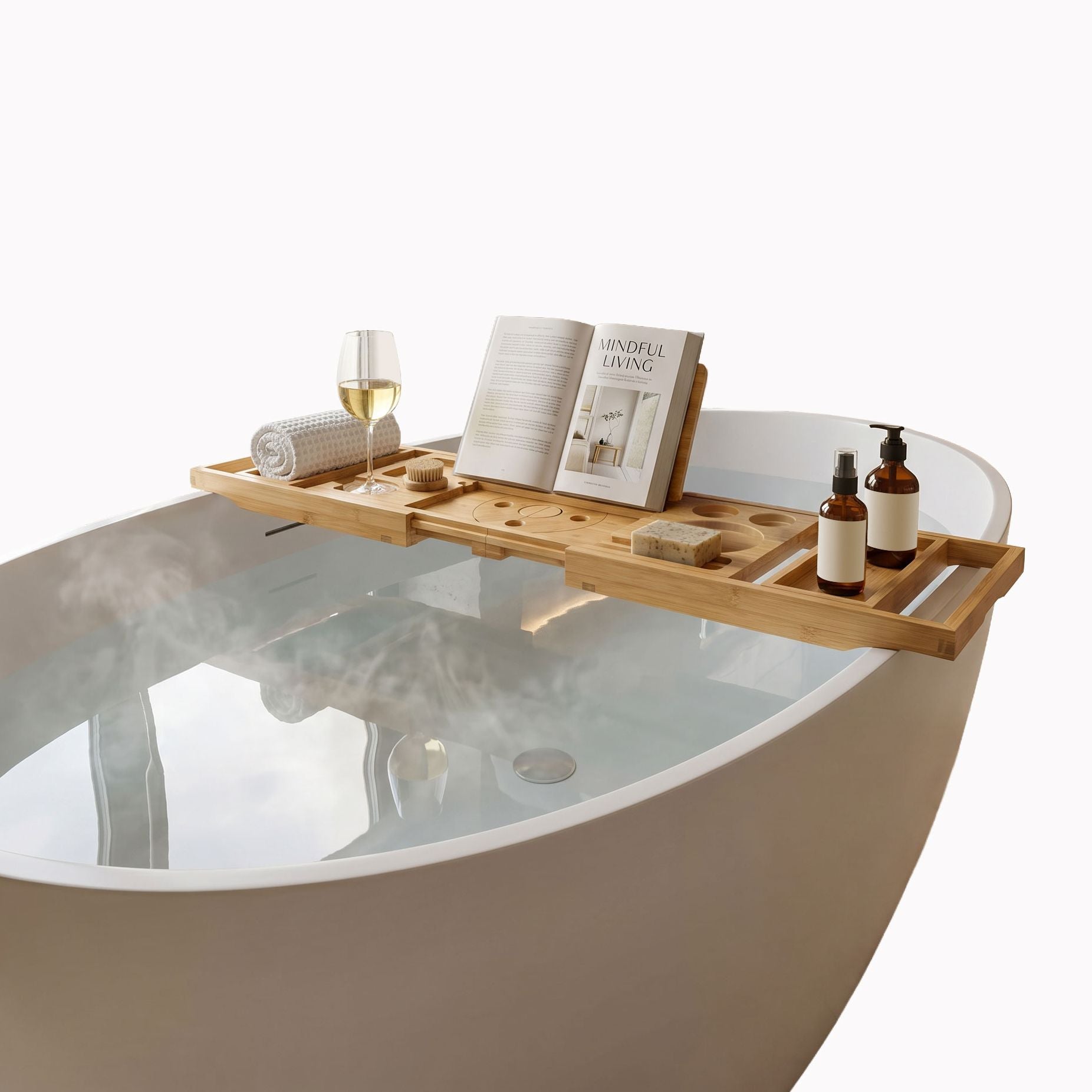 Collapsible Bamboo Bath Caddy