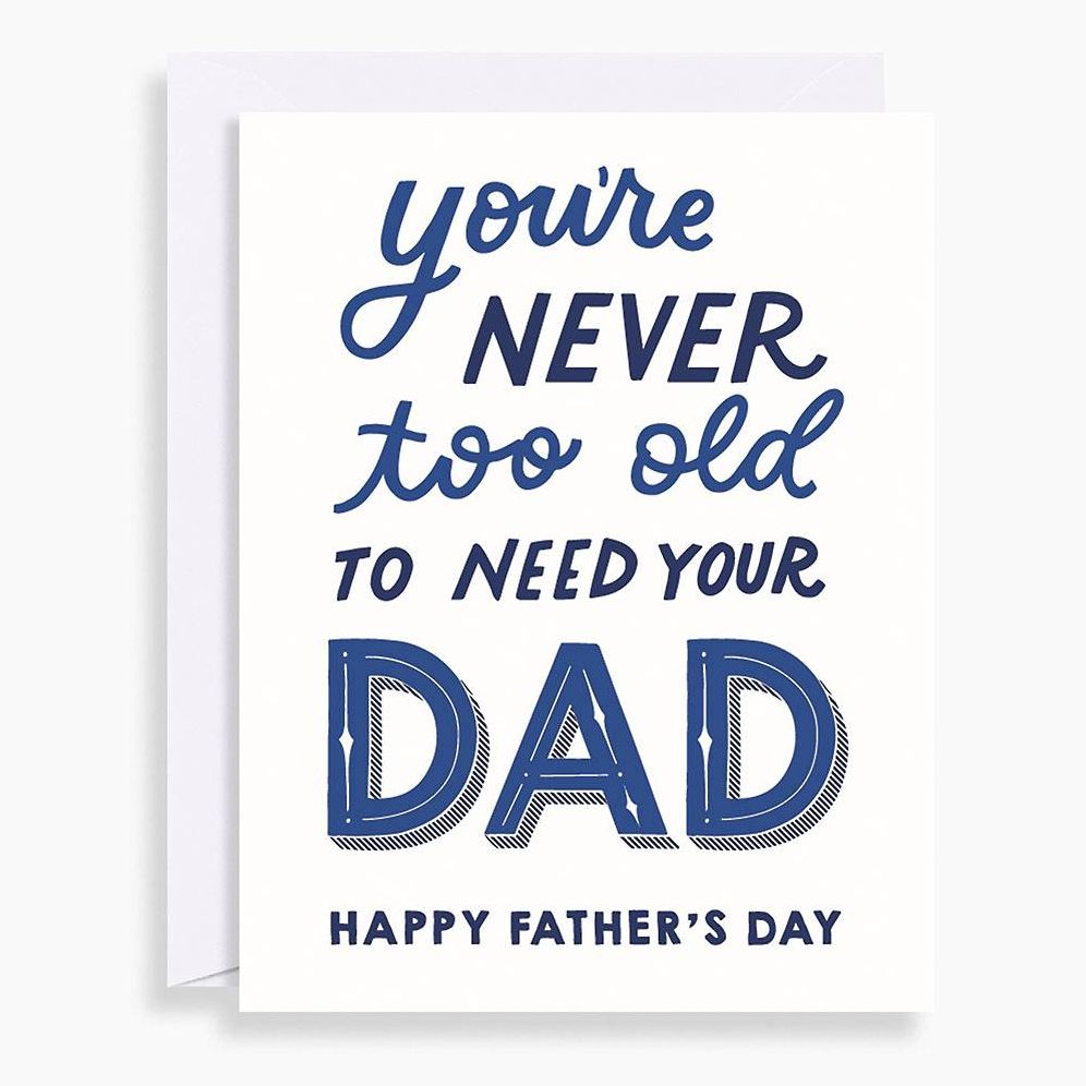 Never Too Old Father's Day Letterpress Card