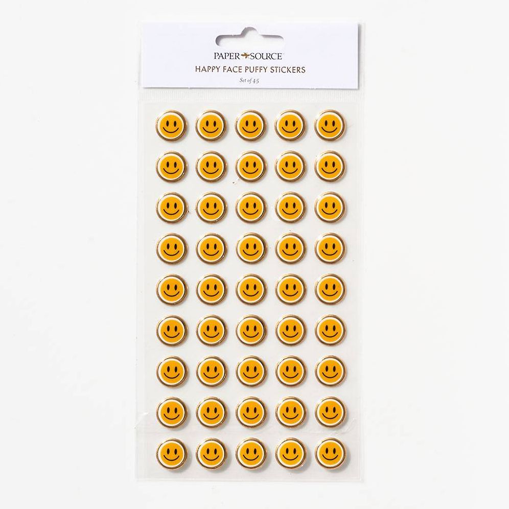 Happy Face Puffy Stickers
