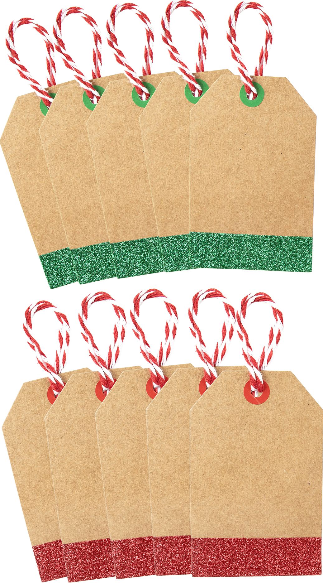 Red/Green Glitter Gift Tags