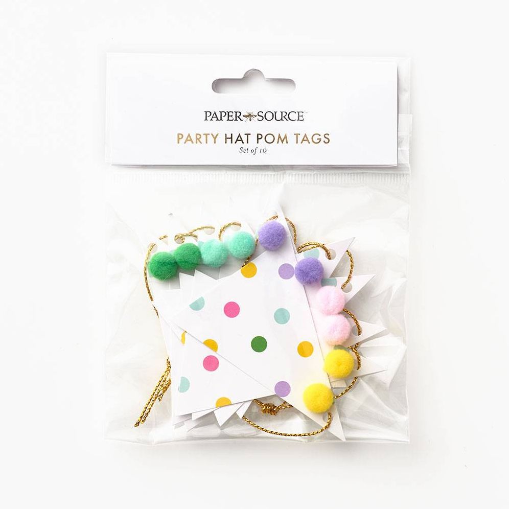Party Hat Pom Gift Tags