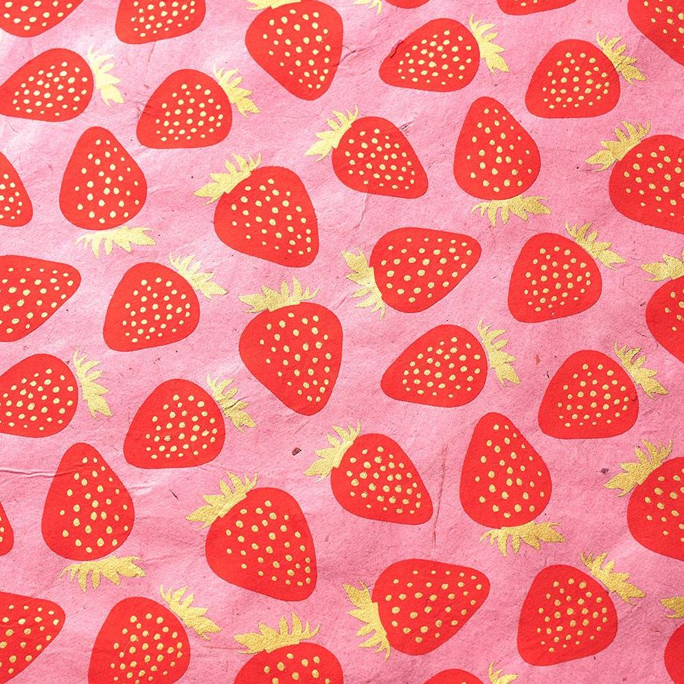 Strawberries Handmade Paper