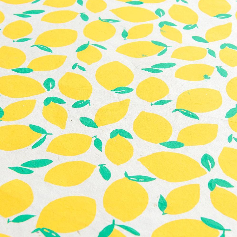 Lemons on White Handmade Paper | Paper Source