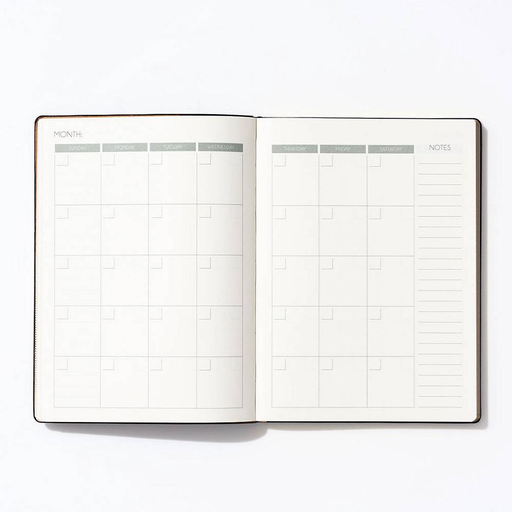 Black Leatherette Perpetual Planner