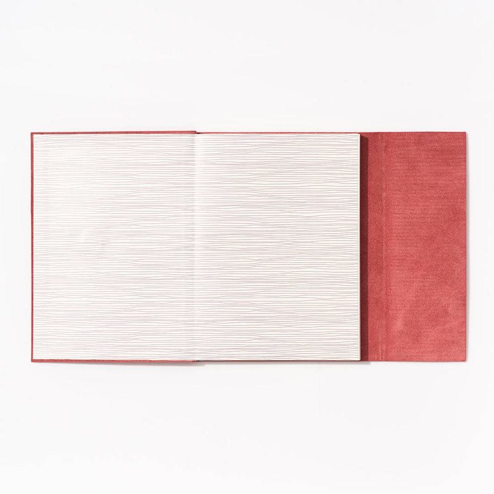 Coral Embroidered Suede Journal