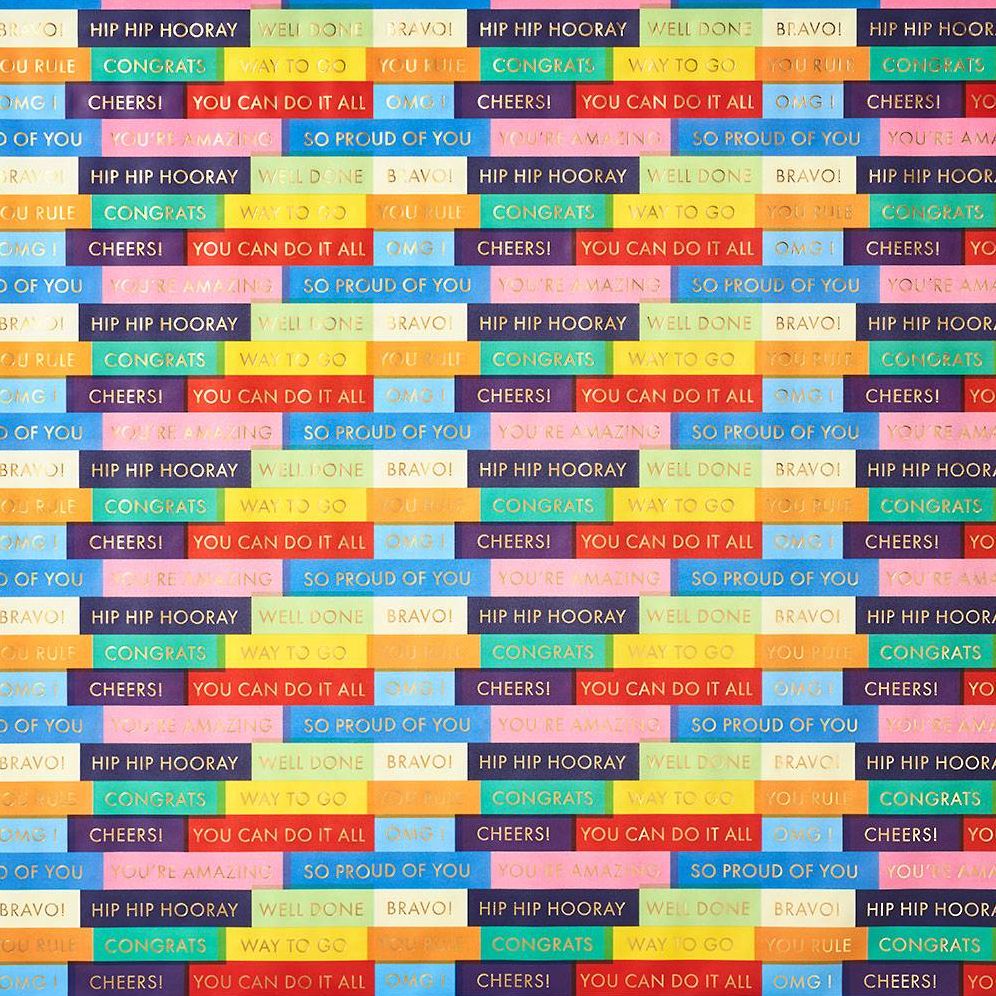 Colorful Stripe Congrats Stone Wrapping Paper