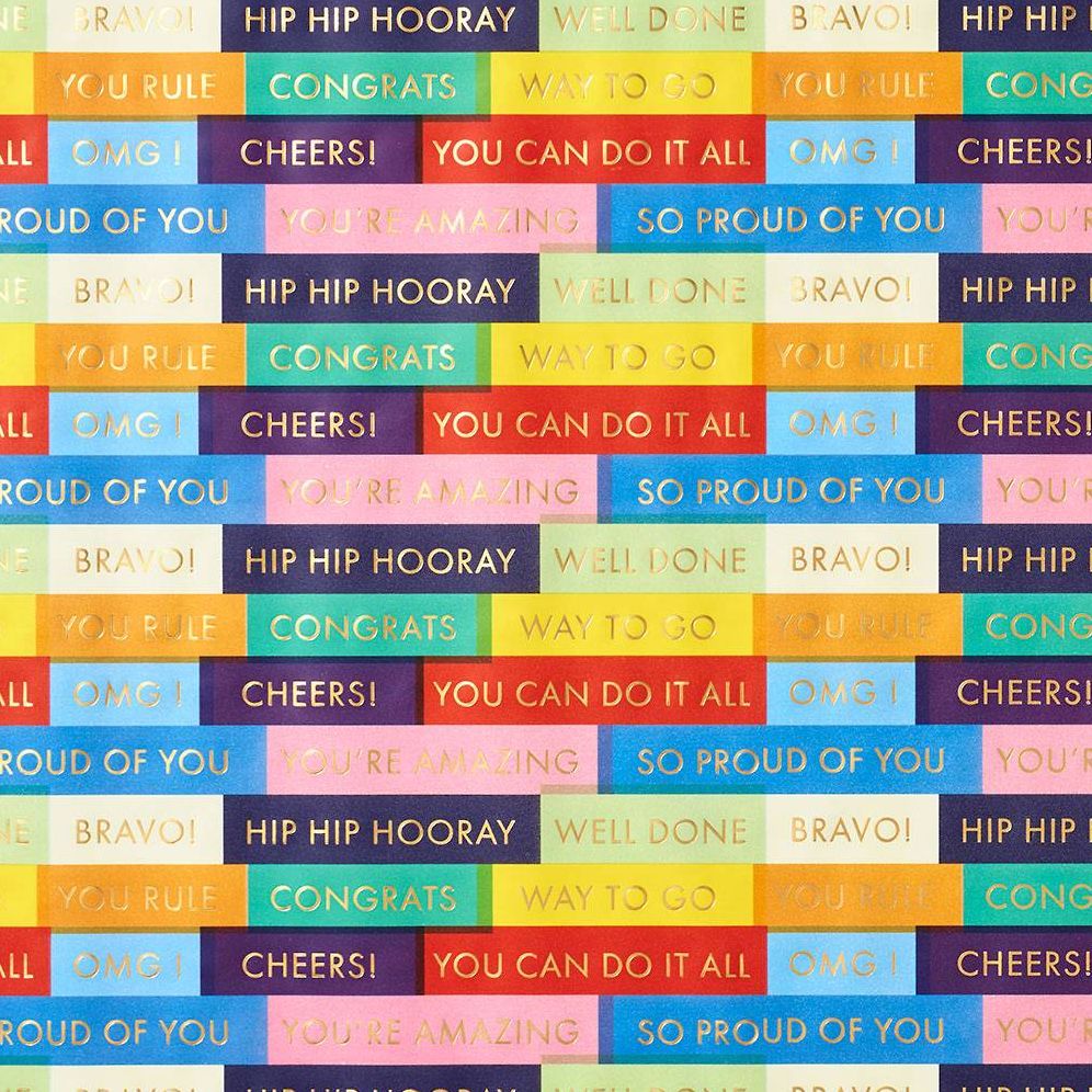 Colorful Stripe Congrats Stone Wrapping Paper