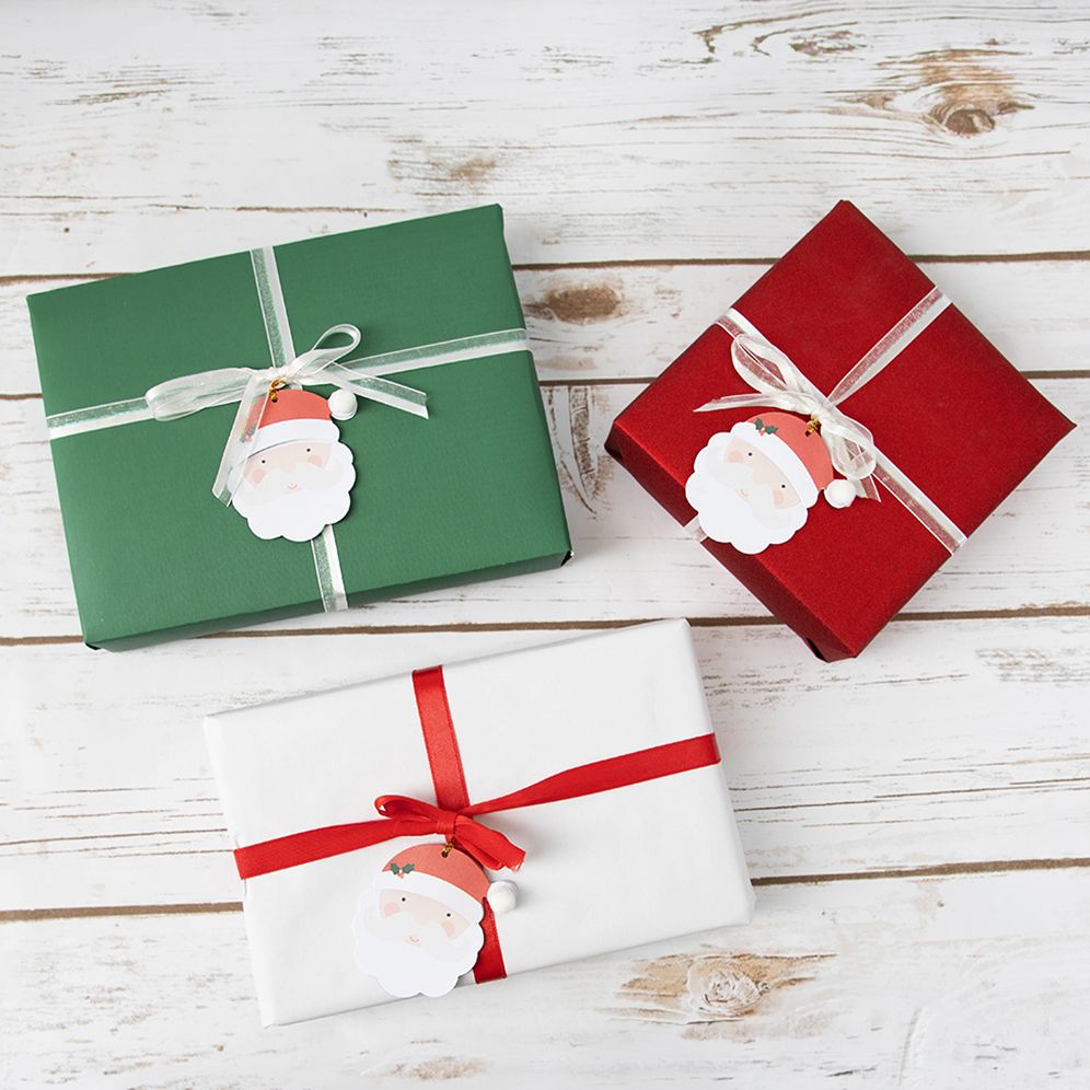 Santa Pom Gift Tags Set/10