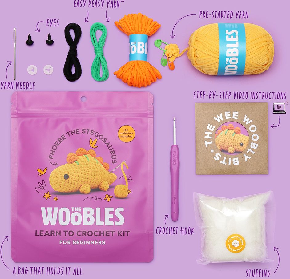 Phoebe the Stegosaurus Learn to Crochet Kit