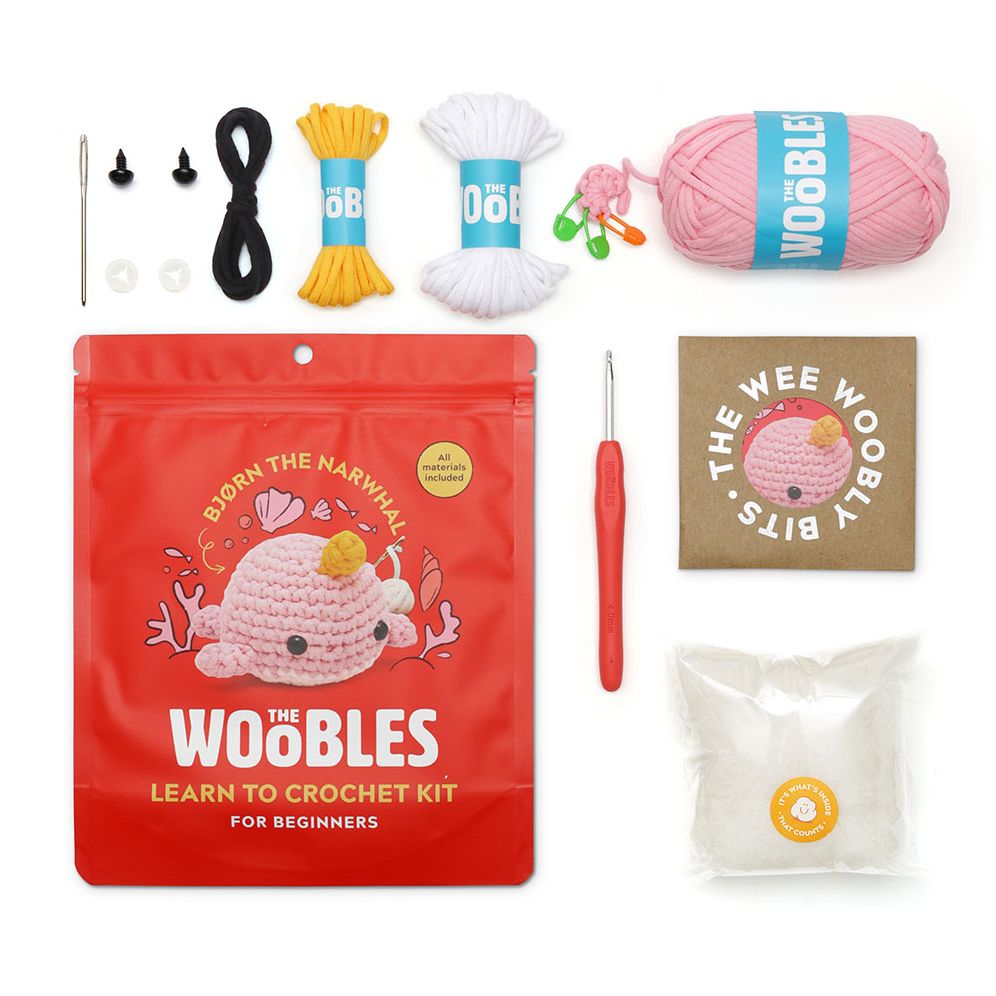 Bjørn the Narwhal Pink Learn to Crochet Kit | Paper Source