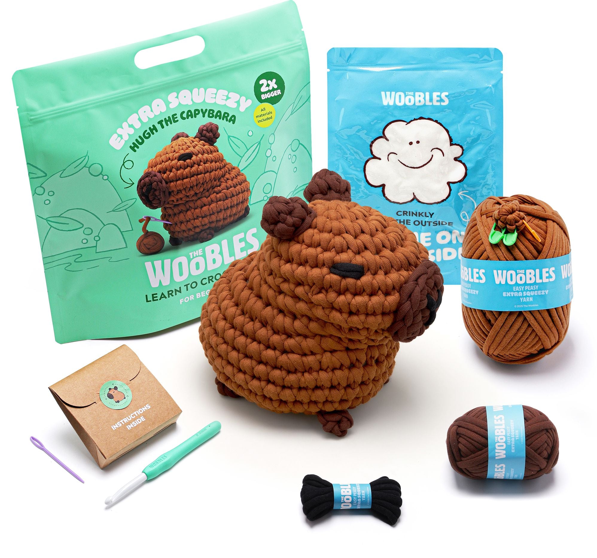 Hugh the Capybara Extra Squeezy Learn to Crochet Kit