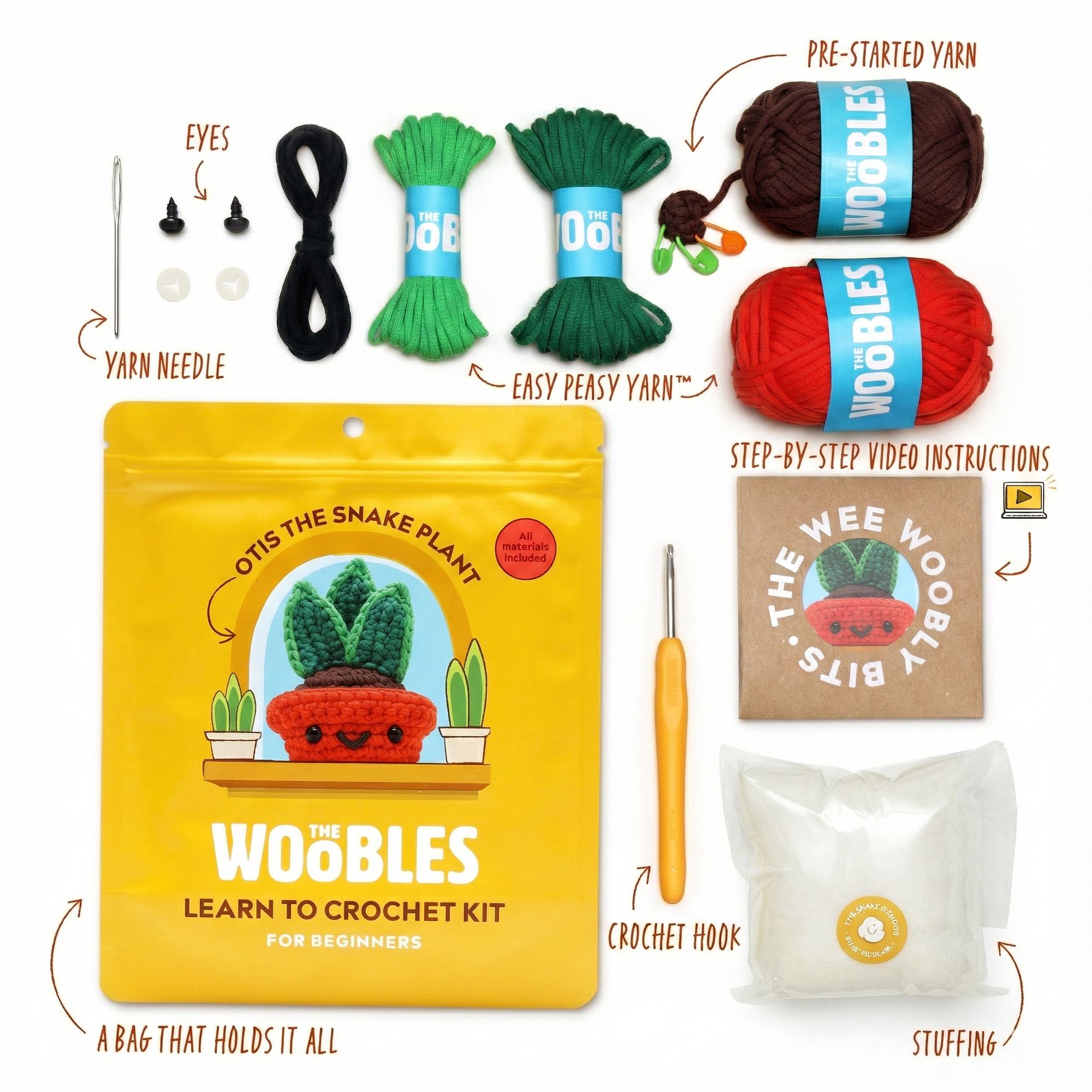 Otis the Snake Plant Learn to Crochet Kit