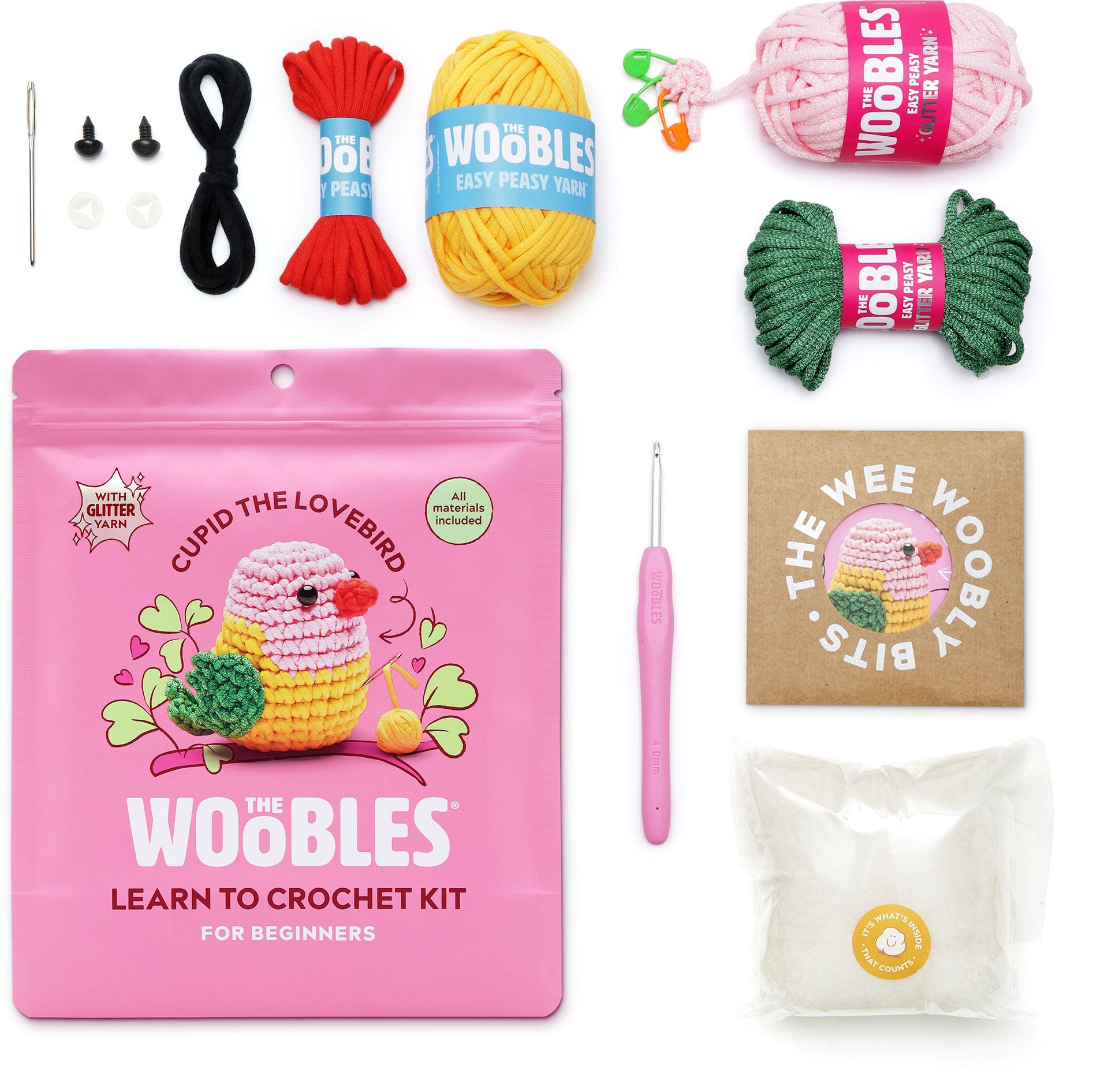 Cupid the Lovebird Learn to Crochet Kit