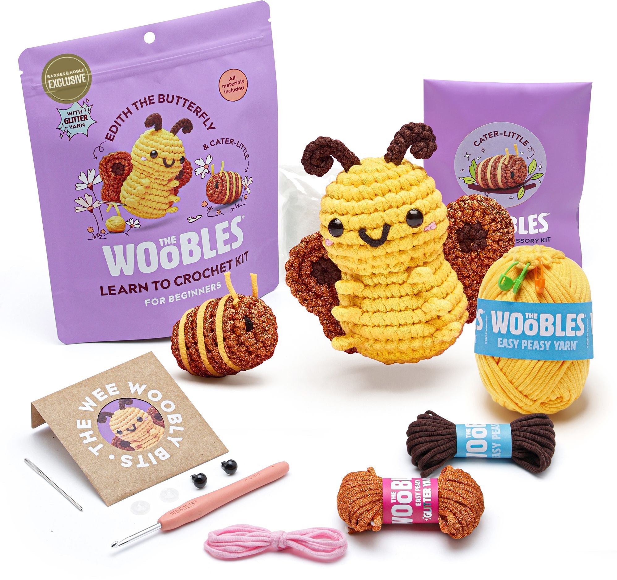 Edith the Butterfly and Cater-Little Learn To Crochet Kit