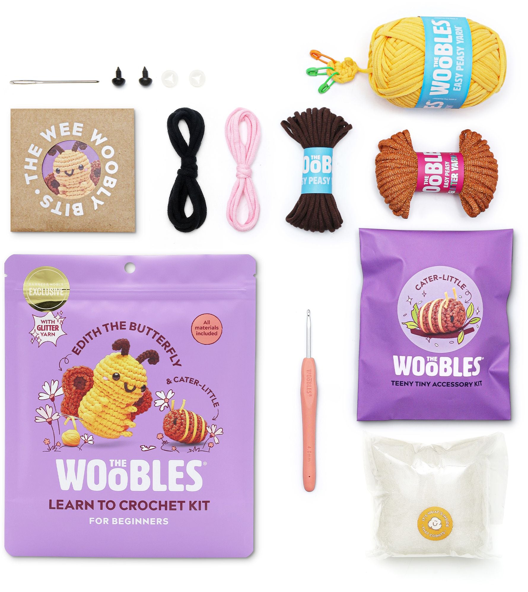 Edith the Butterfly and Cater-Little Learn To Crochet Kit