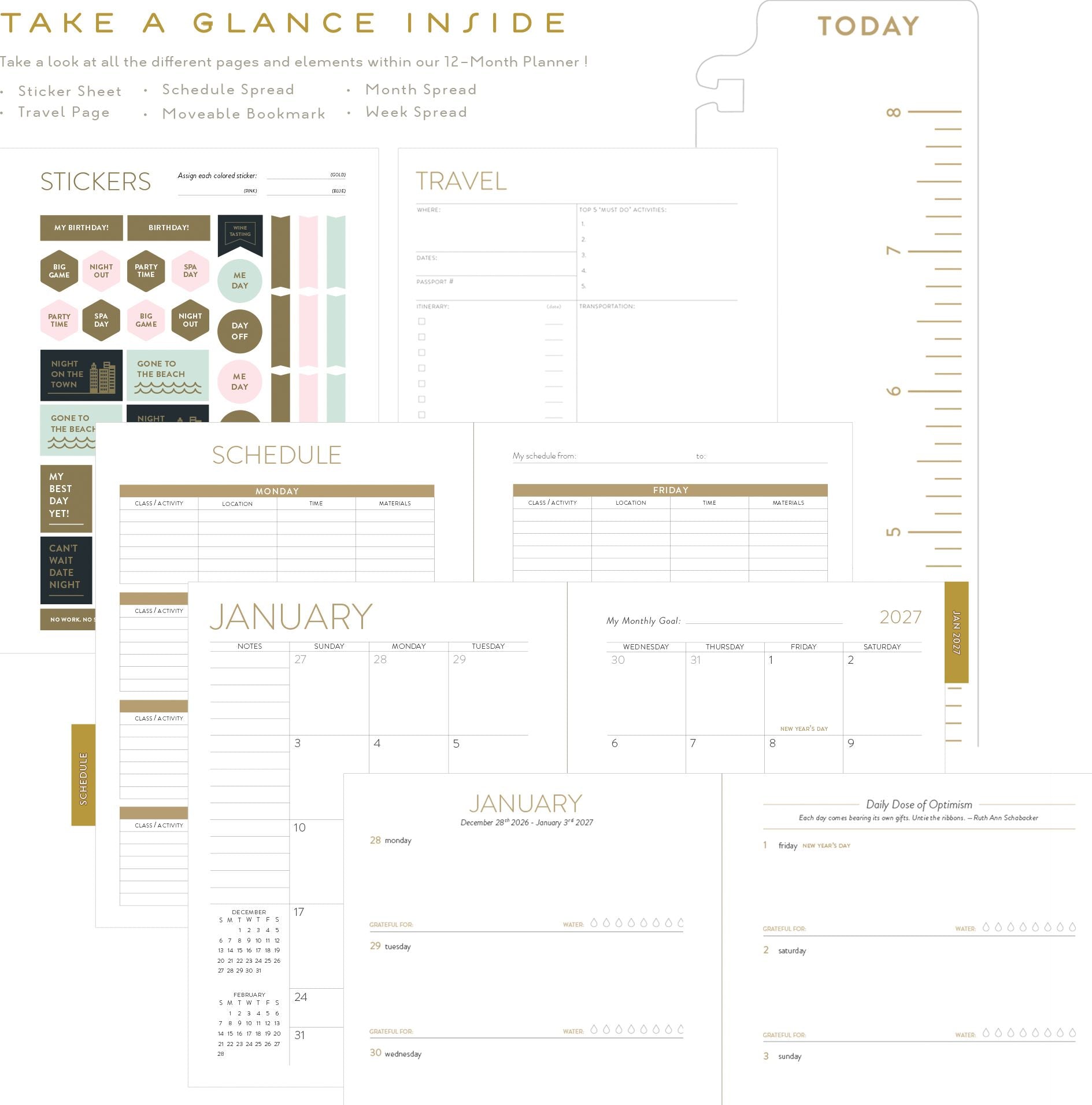 2027 On the Bright Side Peaceful View Weekly Planner