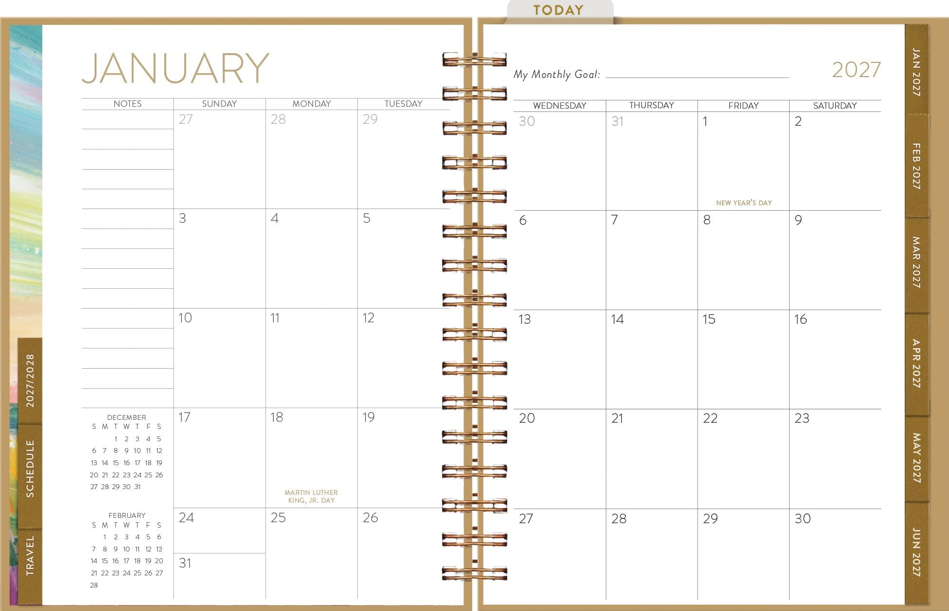 2027 On the Bright Side Peaceful View Weekly Planner
