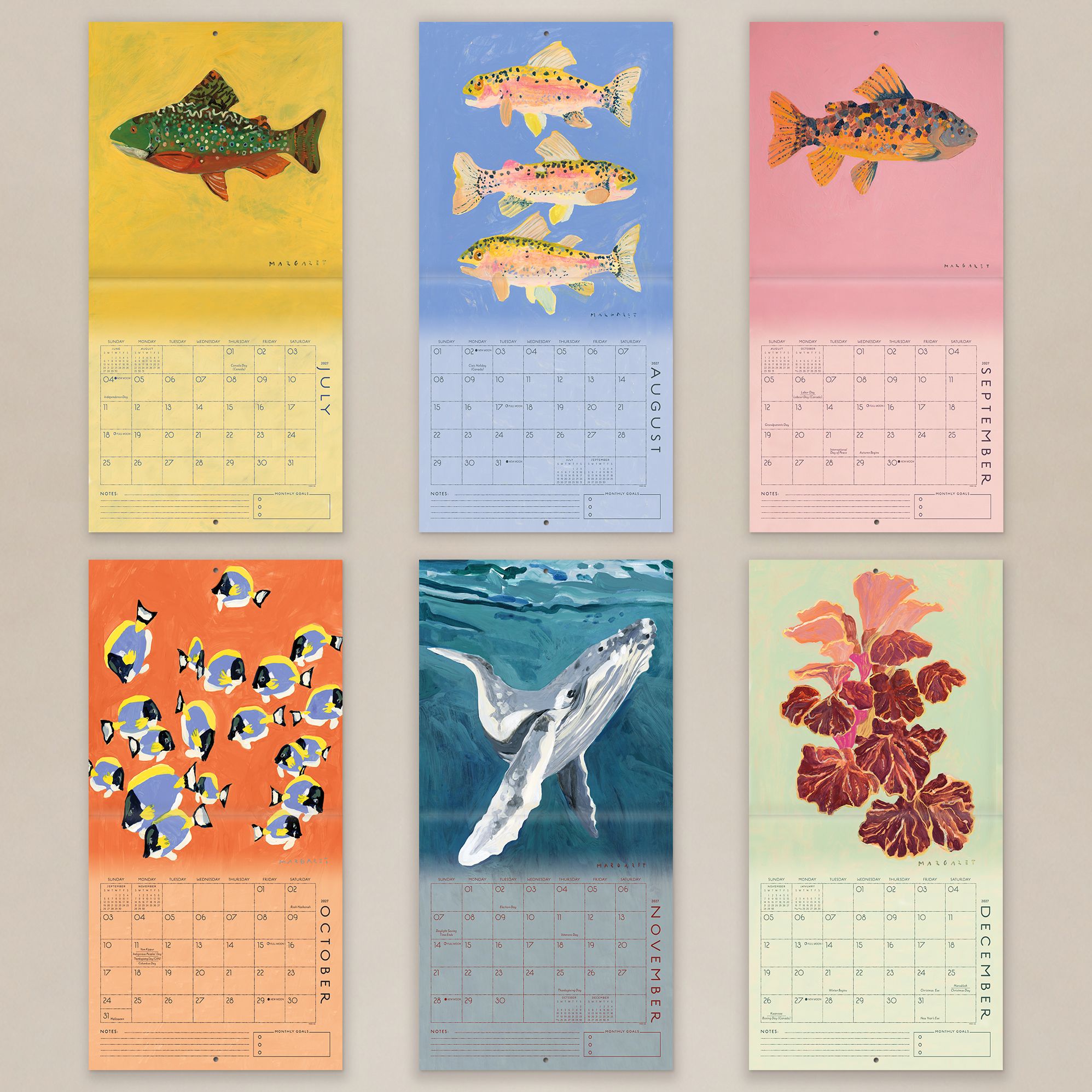 2027 Seedlings Keep Swimming Wall Calendar