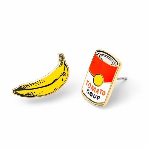 Pop Art Banana/Soup Stud Earrings