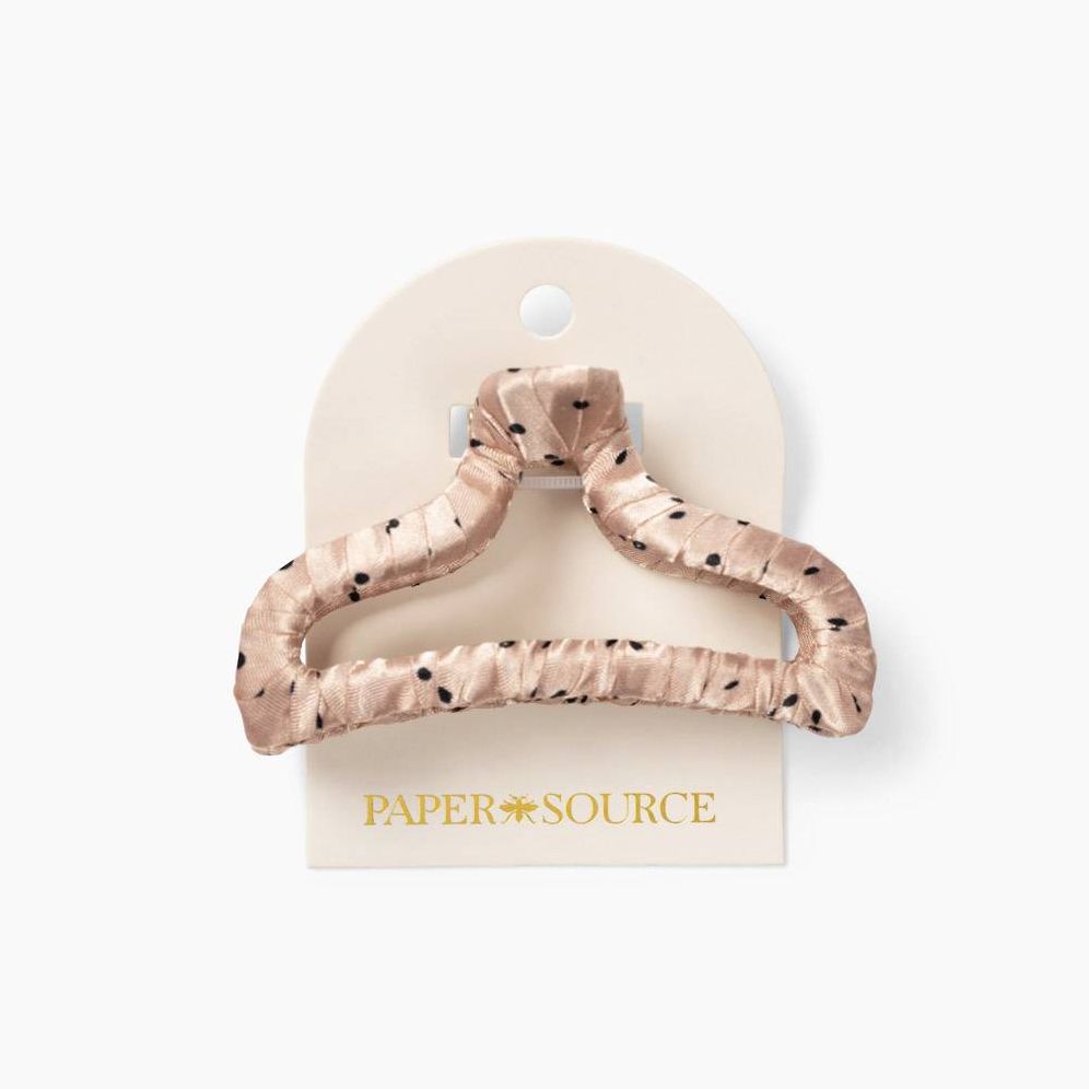 Dotted Satin Wrapped Hair Clip