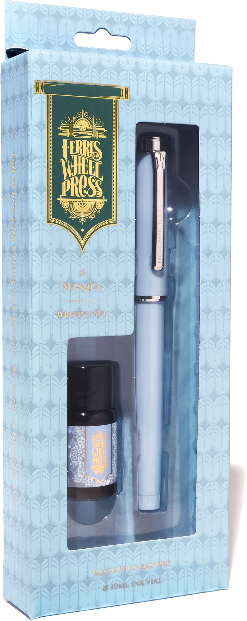 Light Blue Fountain Pen & Ink Set