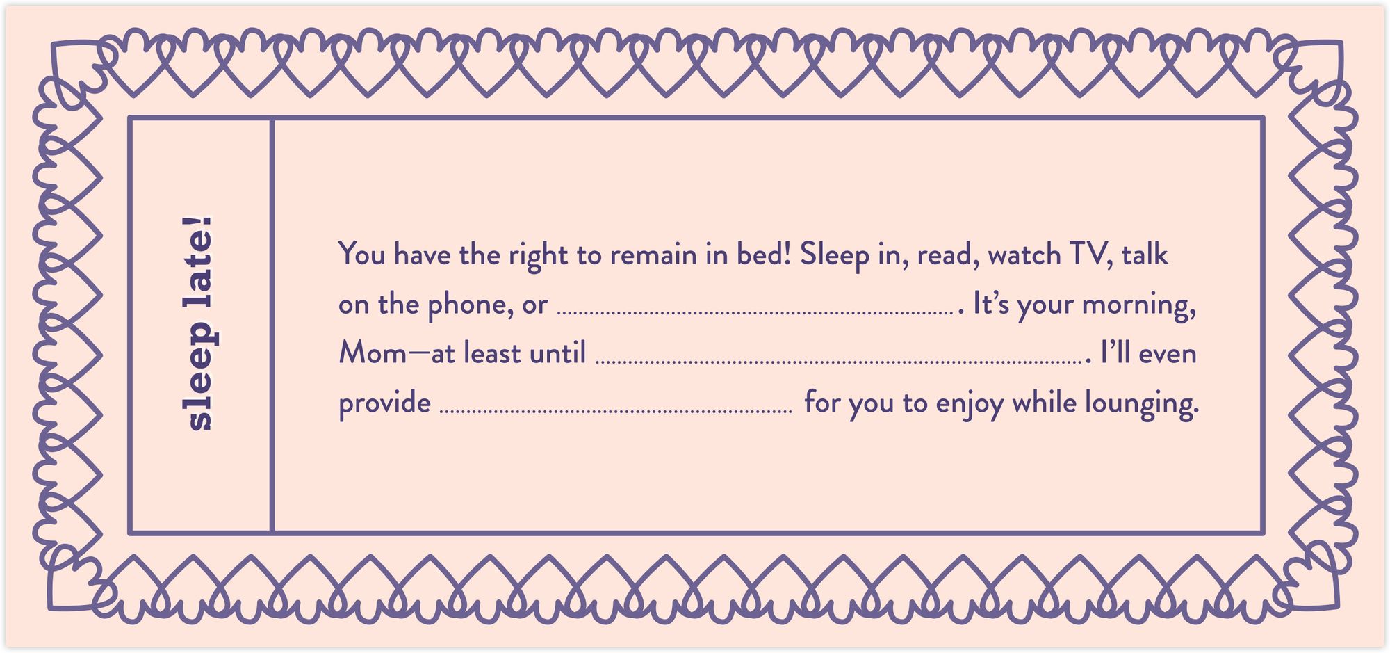 Fill in the Love Mom Vouchers