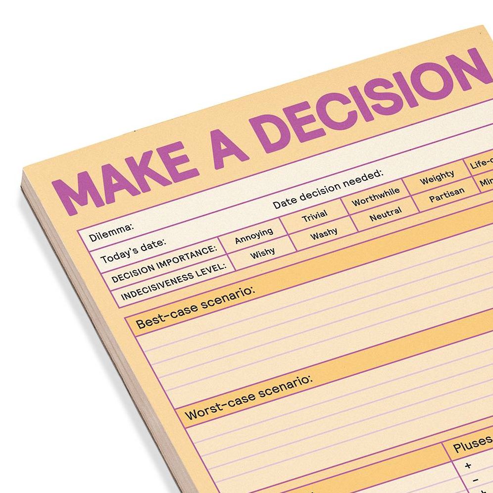 Make A Decision Knock Knock Pad