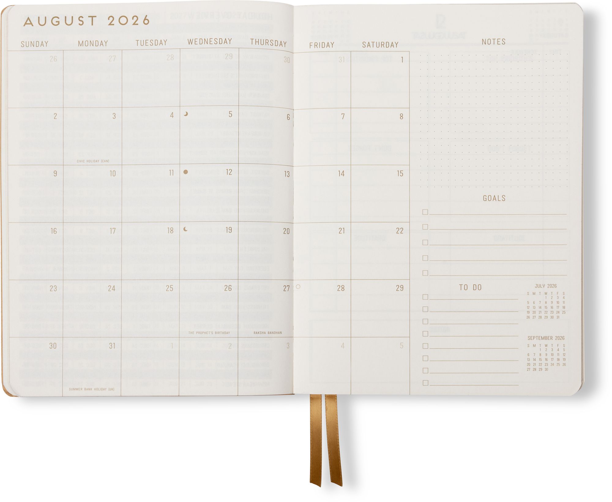 2026-2027 Rose Shadow Stripe Daily Planner