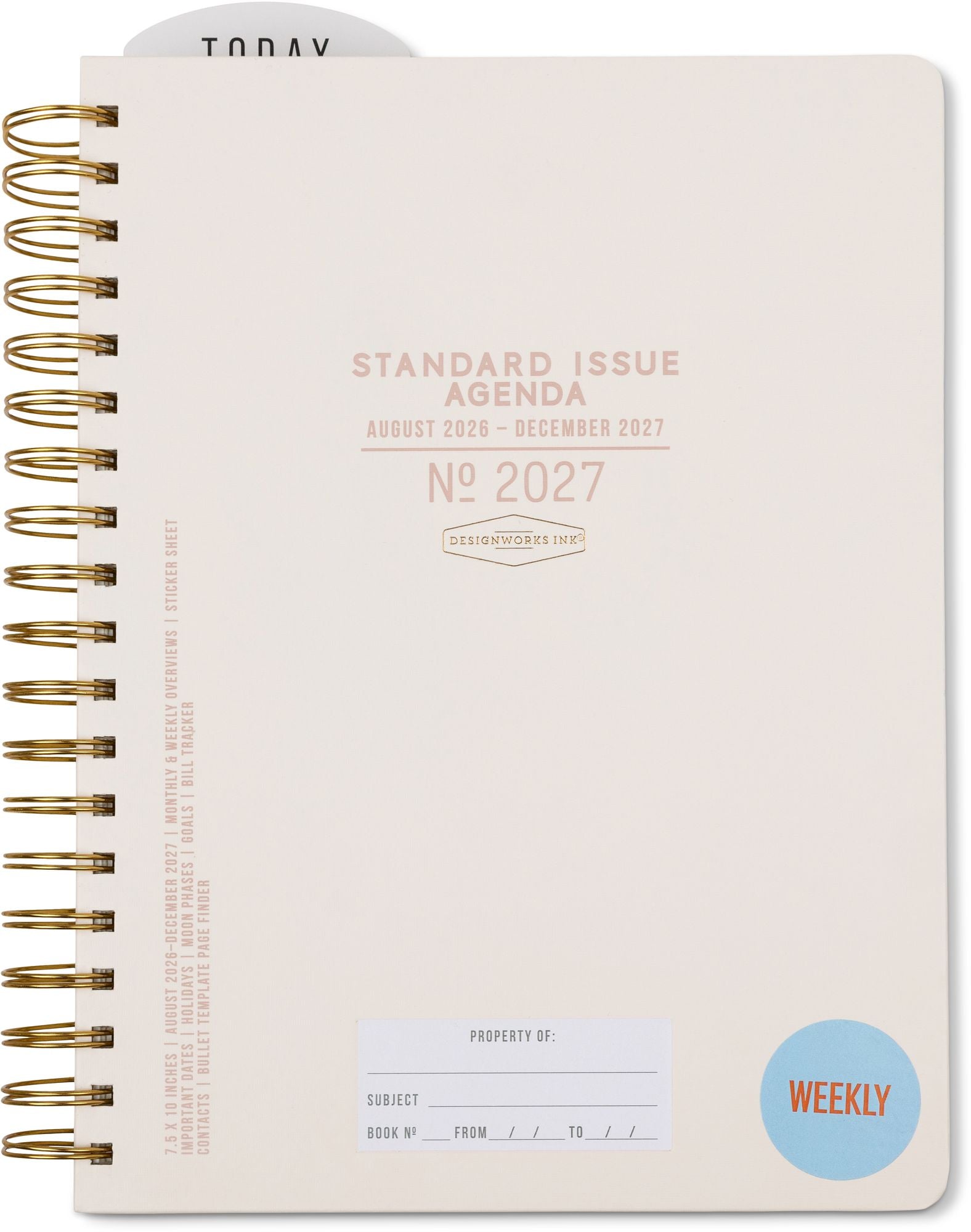 2026-2027 Cream Standard Issue Weekly Desk Planner