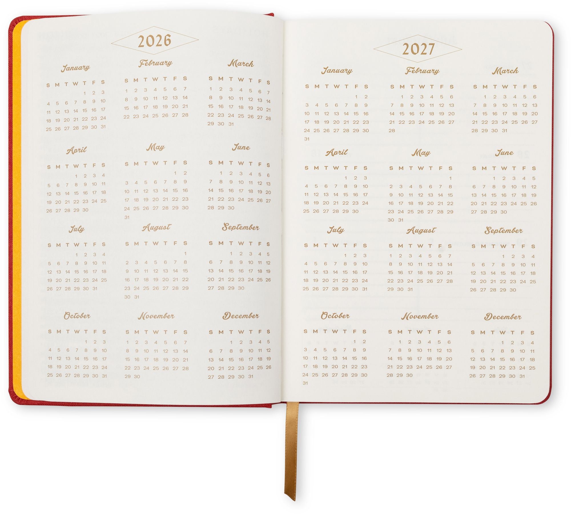 2026-2027 Embroidered Lucky Cat Weekly Desk Planner