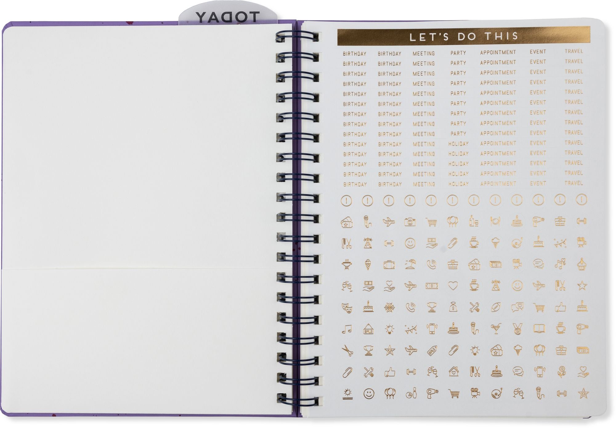 2027 Purple Paint Splatter Weekly Desk Planner