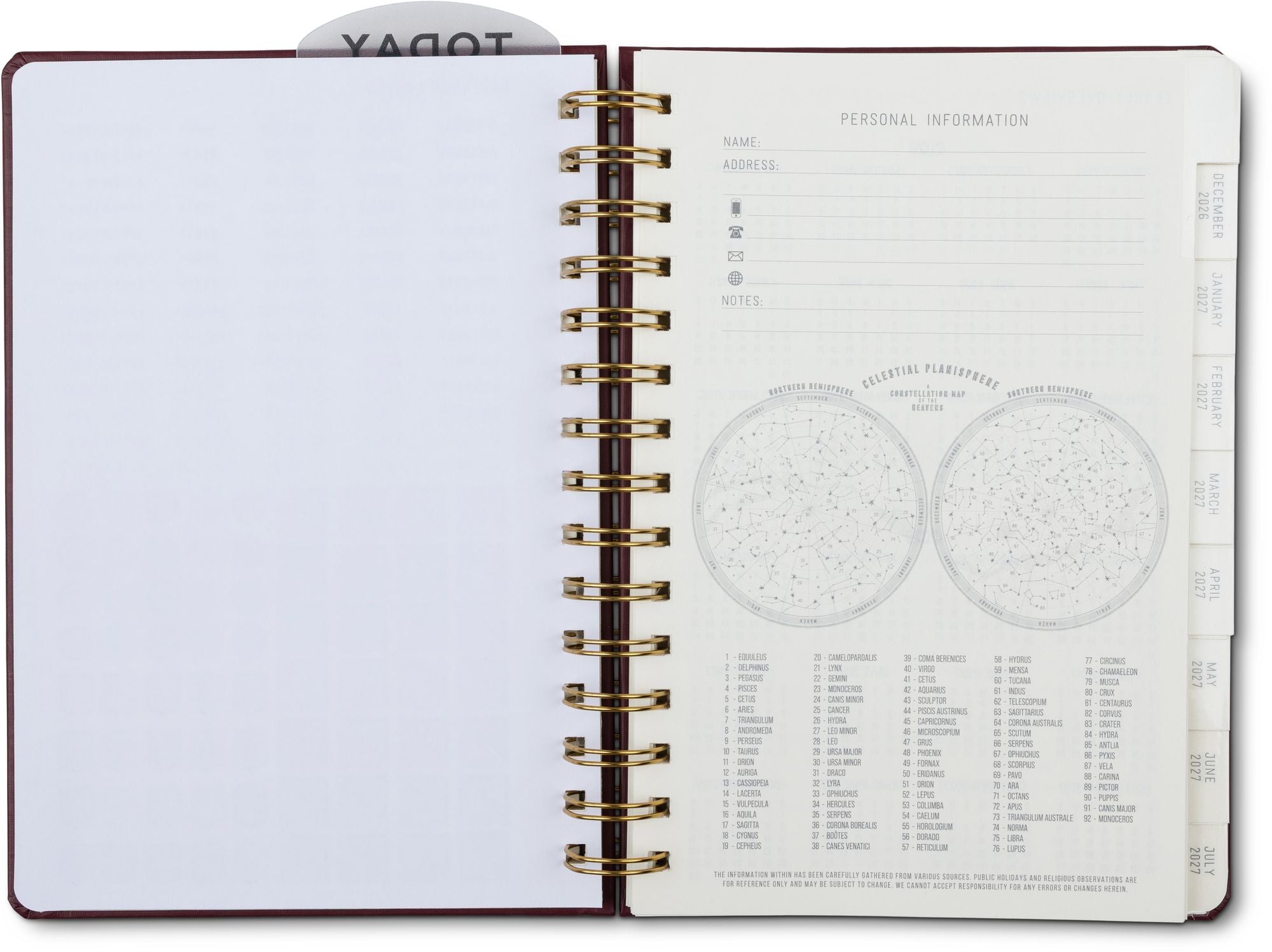 2027 Standard Issue Maroon Weekly Desk Planner