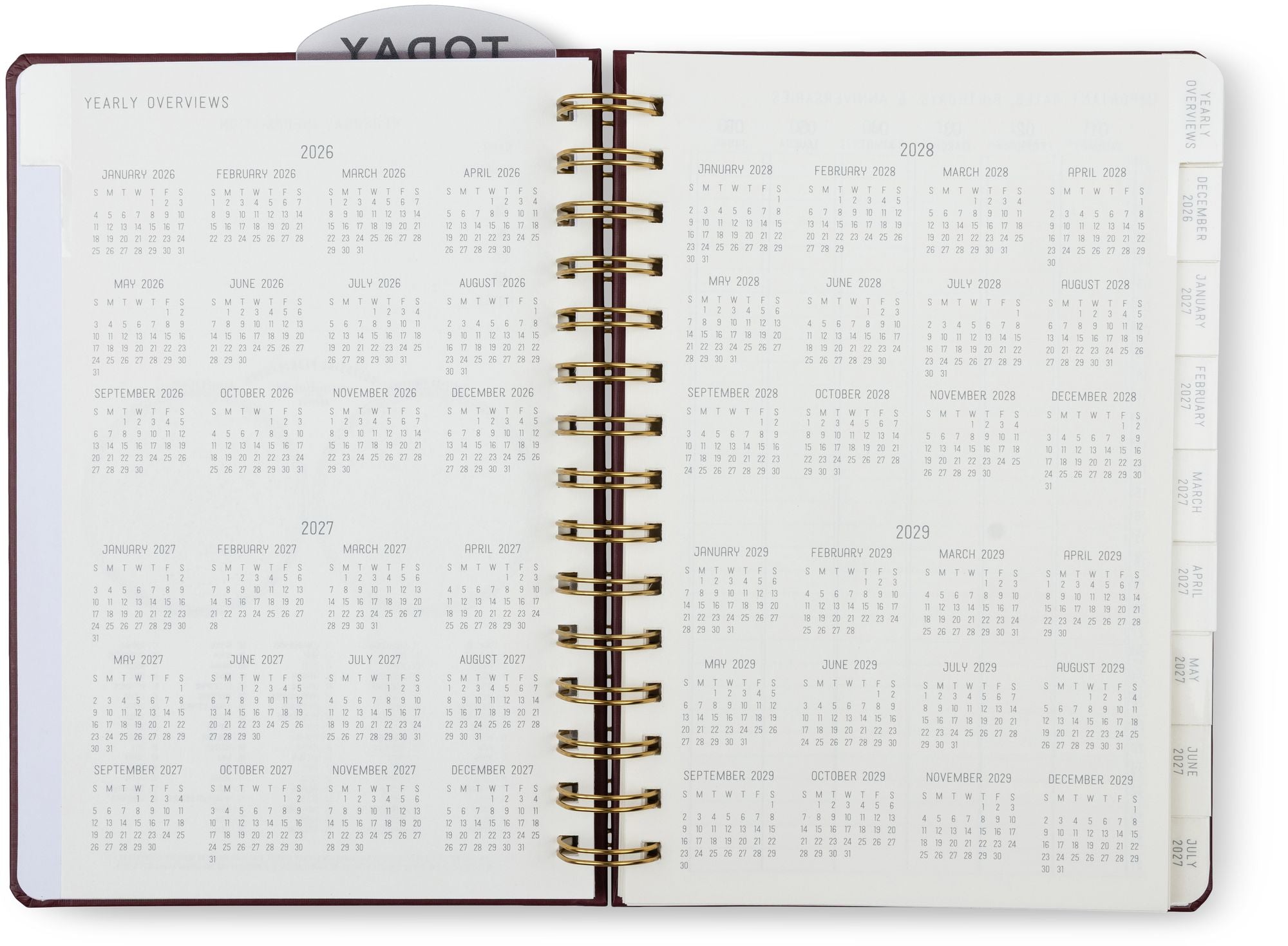 2027 Standard Issue Maroon Weekly Desk Planner